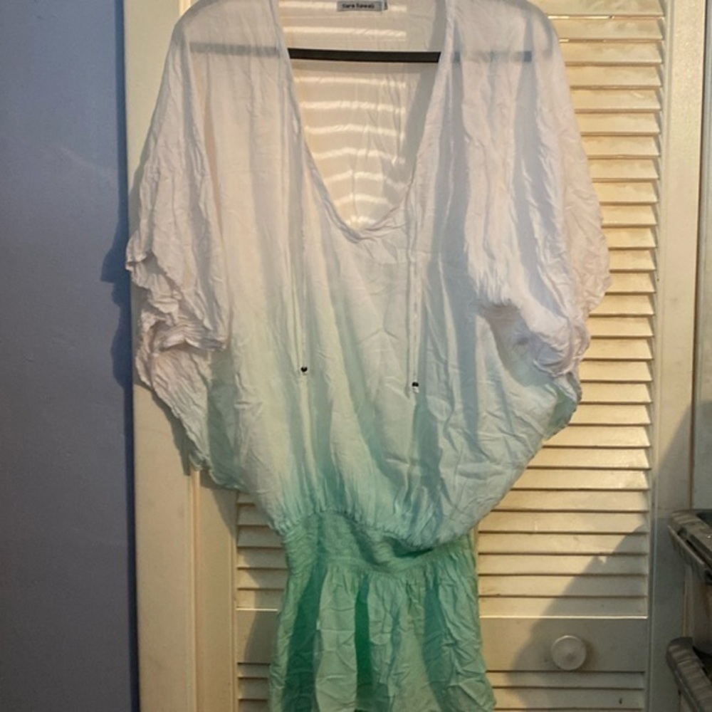 Tiare Hawaii ombré Shirred Waist swim cover up One Size